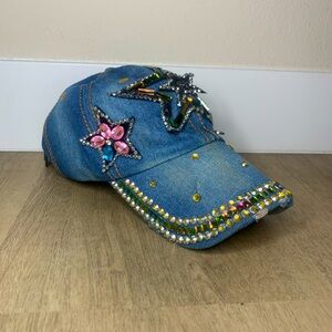 Y2K Denim Bling Cap
